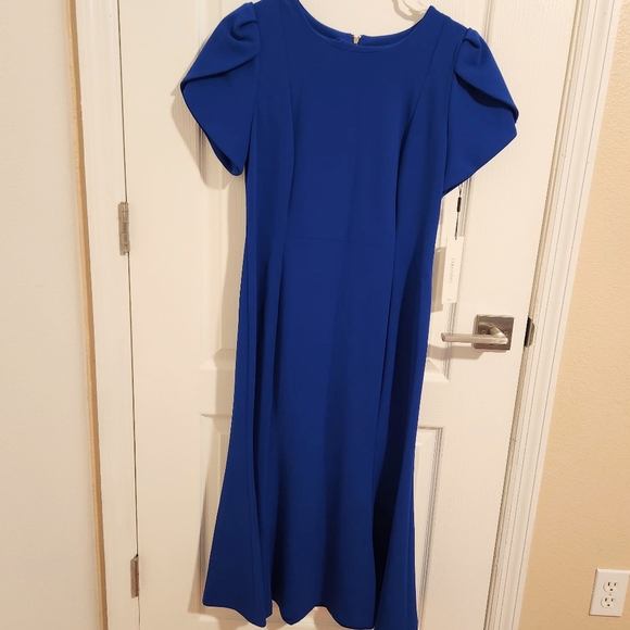New With Tags Calvin Klein Royal Blue Midi Dress FINAL PRICE - Picture 2 of 5